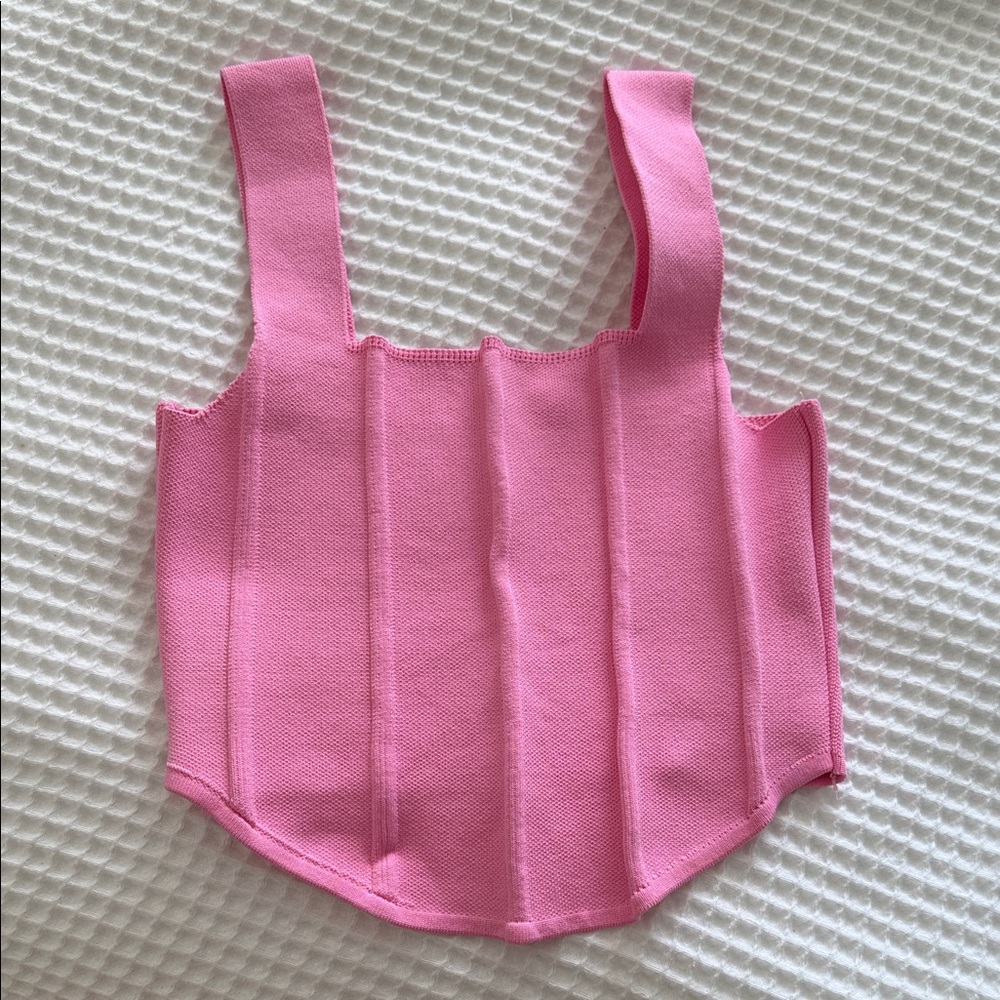 Target Pink Ribbed Corset Top